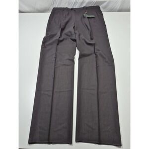 VTG Zanieri Dress Pants Mens 43x37 Gray Wool Pleated Straight Unhemmed Italy